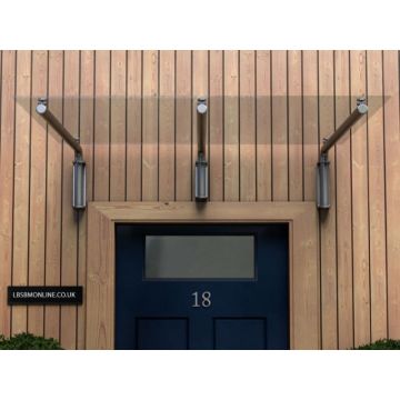 Oxwich Glass Door Canopy With Tubular Stainless Steel Brackets