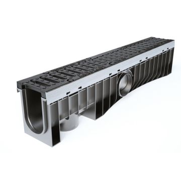 Technodrain 1m HDPE 100mm Channel 18mm Slot With D400 Ductile Iron Grating