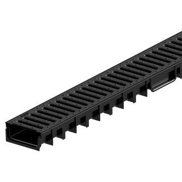 Easyline H50 1m Channel With Black Plastic Grating