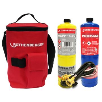 Plumbers Hot Bag With Propane Gas, Mapp Gas and Extension Hose 