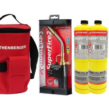 Plumbers Hot Bag, Superfire 2 Torch And 2 Mapp Gas 