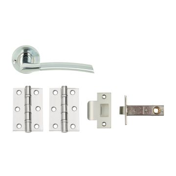 Plus Privacy Internal Dual Finish Door Handle Set With Hinges + Latch