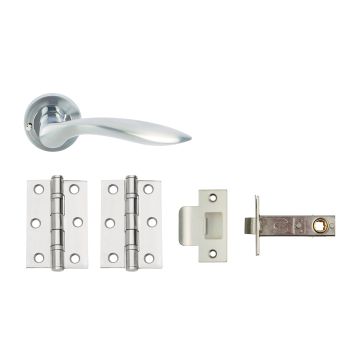Open Privacy Internal Dual Finish Door Handle Set With Hinges + Latch