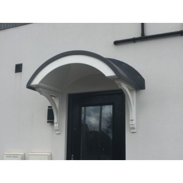 Fontwell Curved Lead Effect Roof GRP Door Canopy 1450mm x 750mm