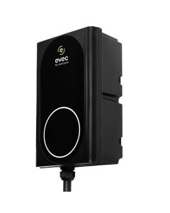 Black Wall Mounted Smart Ev Charger C/W 1x Tethered Charging Lead (5M) And Wall Holster